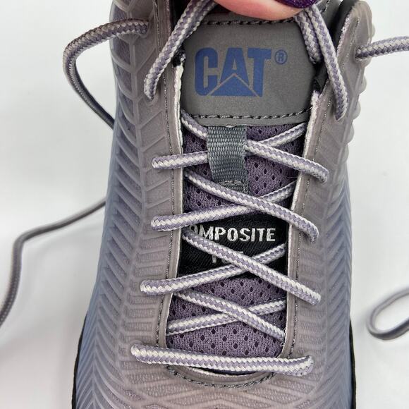 CAT Work Shoe Sneaker Size 8 Gray Array Composite Toe Safety Caterpillar - Picture 6 of 14